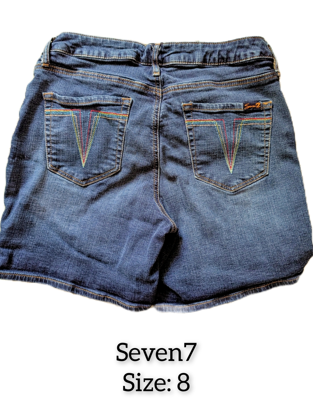 Seven7 Women's Denim Shorts in Dark Blue - Size 8